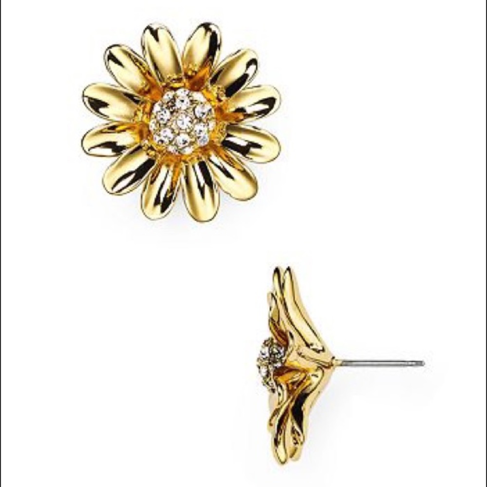 Kate Spade Gold Crystal Daisy Earrings